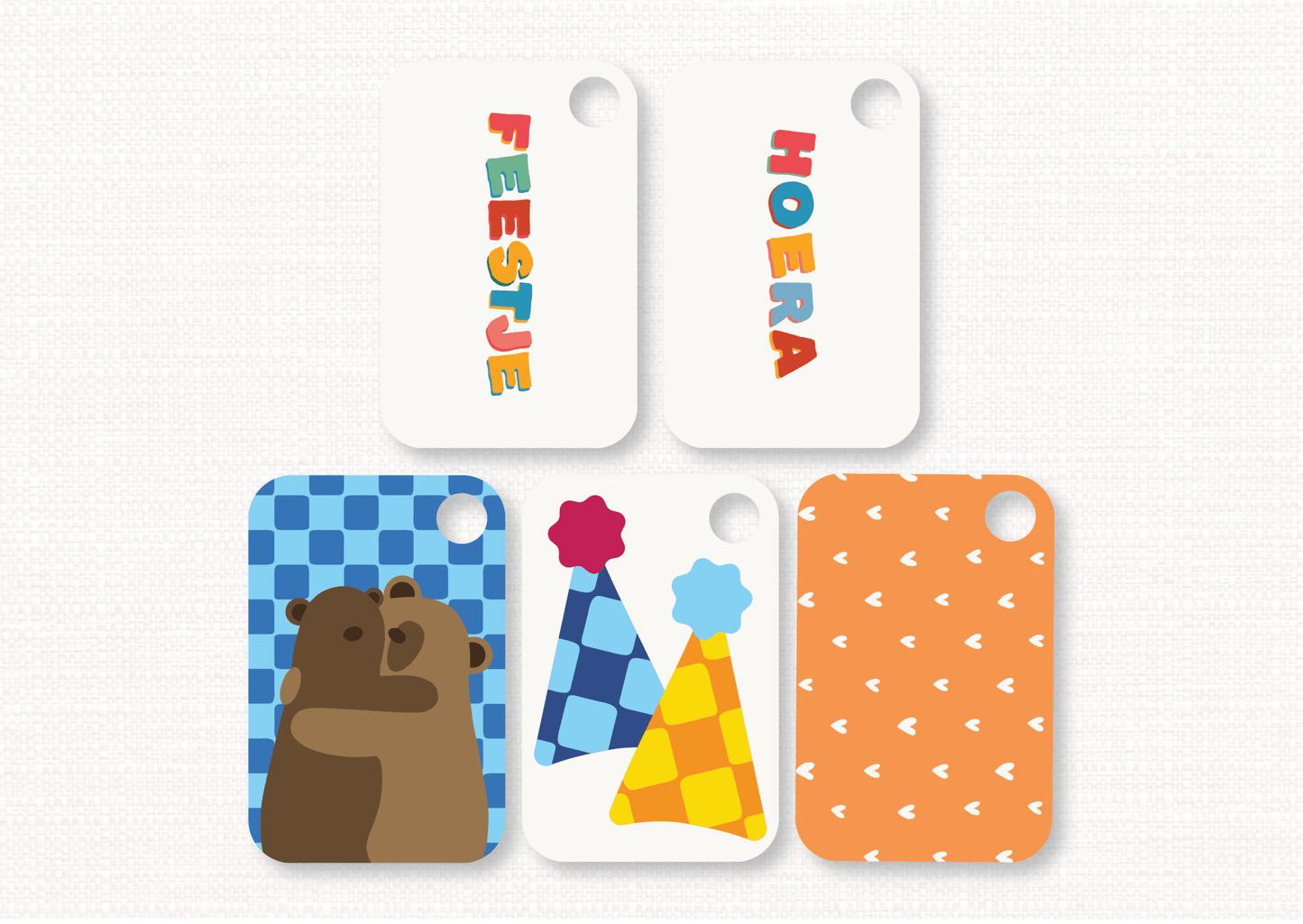 Set van 10 stijlvolle cadeaulabels met uniek handgetekend ontwerp van Studio Bloos, ideaal om cadeaus creatief en persoonlijk mee te versieren.