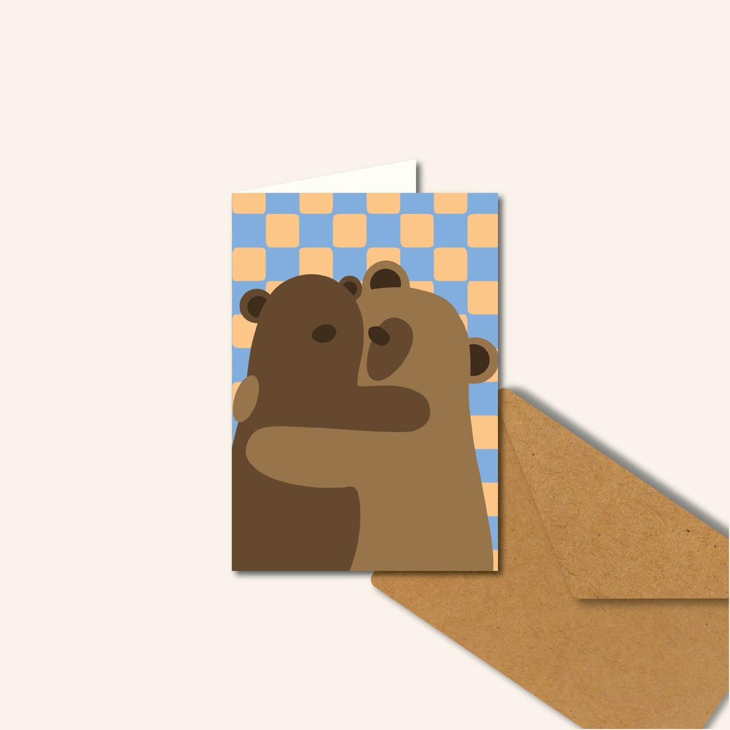 kleurrijk wenskaart beren beer knuffelentroost vriendschap felicitatie