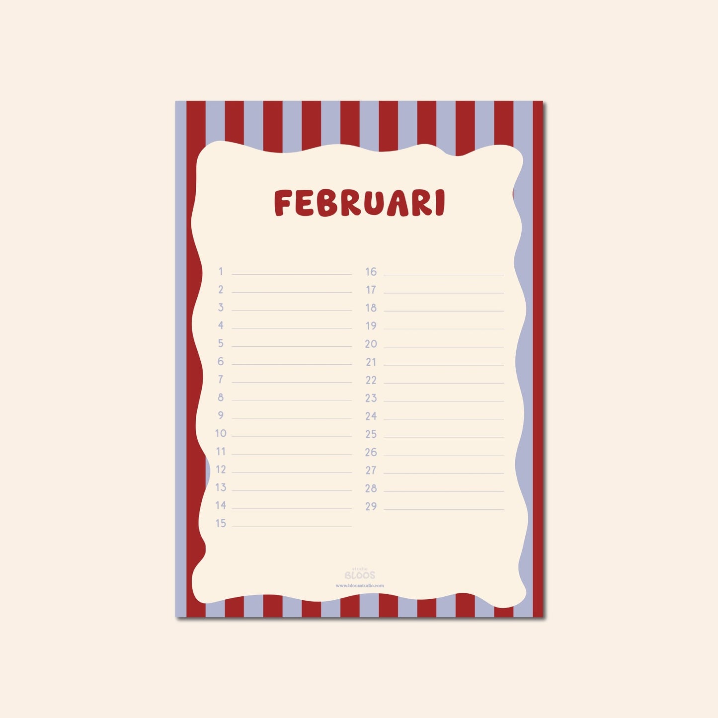 verjaardagskalender voor iedereen, vrolijk, kleurrijk en minimalistisch