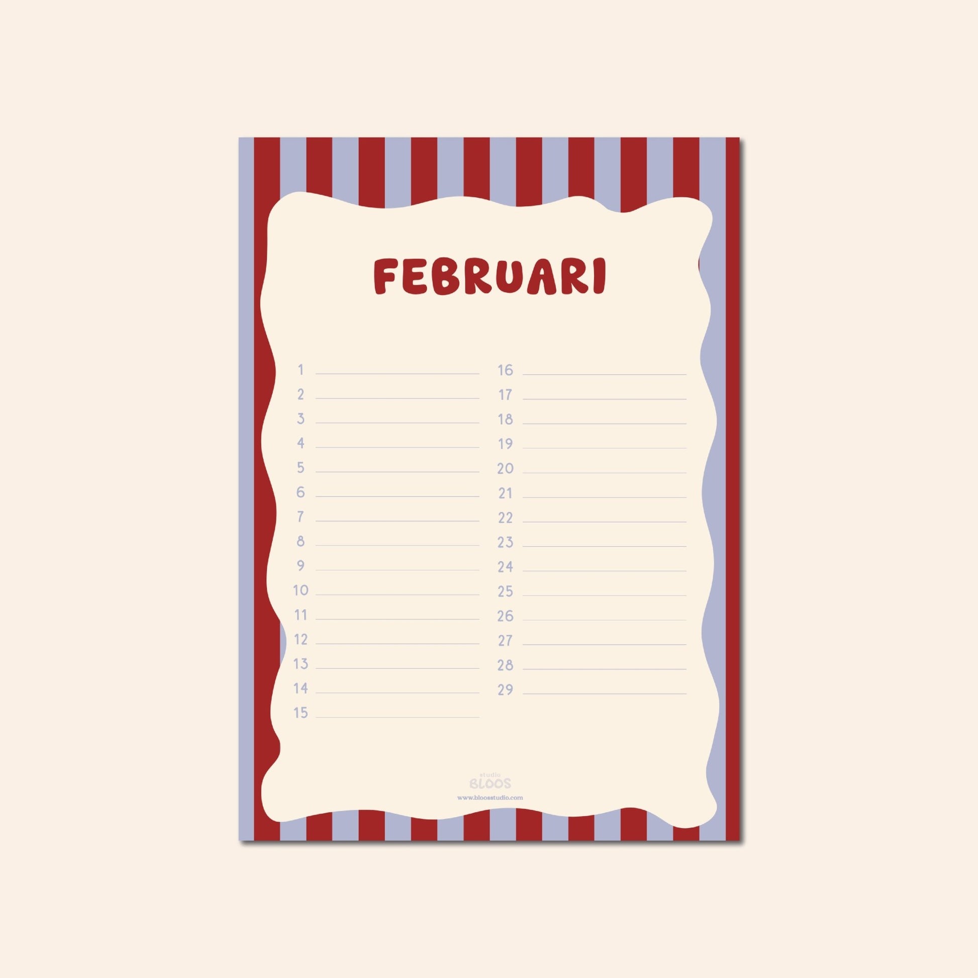 verjaardagskalender voor iedereen, vrolijk, kleurrijk en minimalistisch