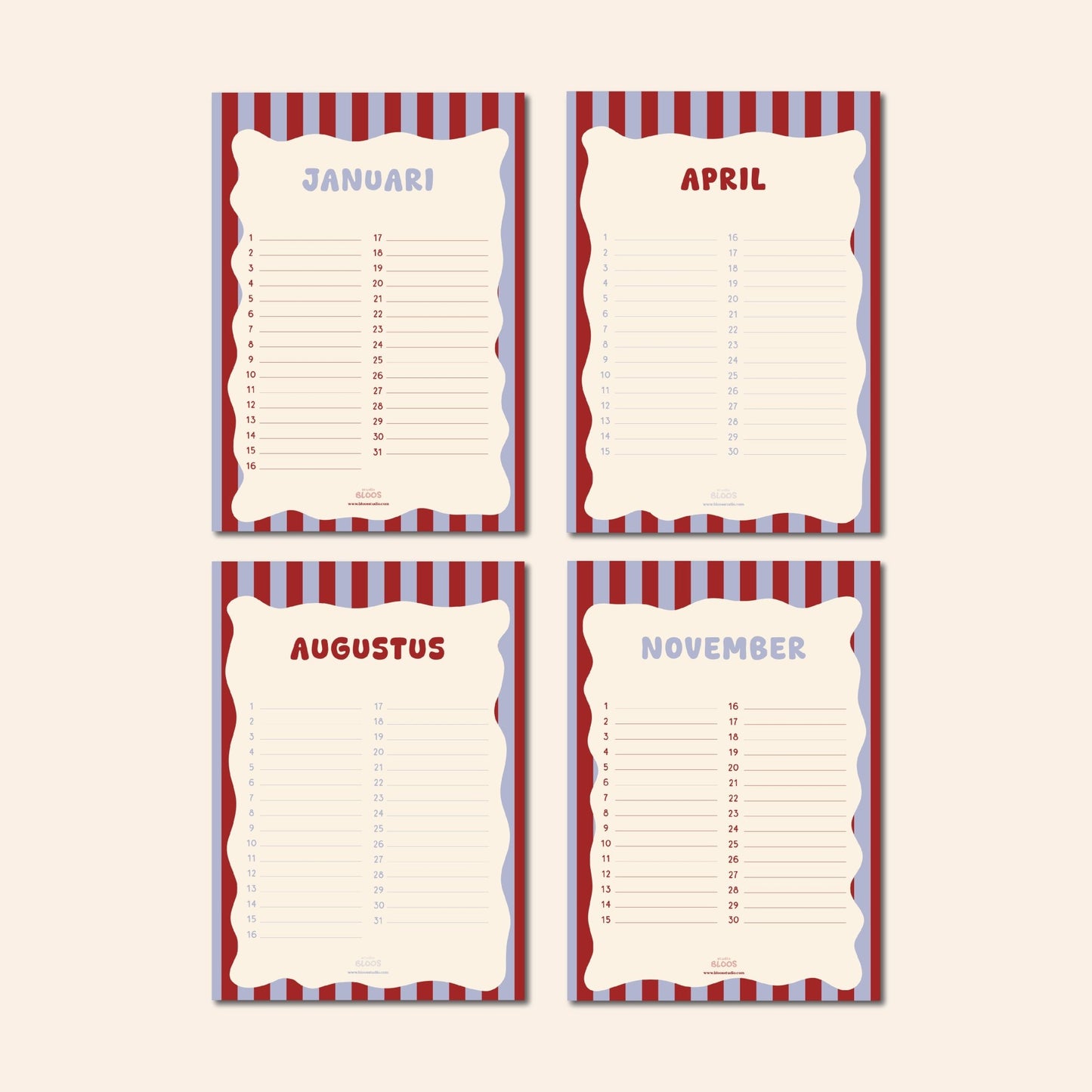 Stoer stoere kalender voor jongens en meisjes en kinderen en huishoudens met kinderen
