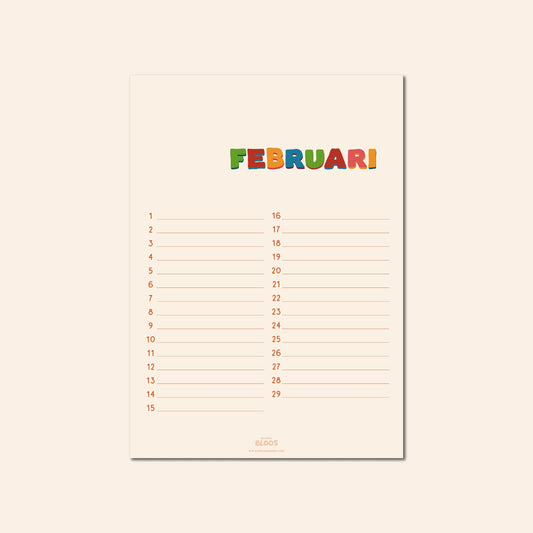 "Verjaardagskalender met stijlvolle illustraties, ideaal om verjaardagen overzichtelijk bij te houden en nooit meer een speciale dag te vergeten."